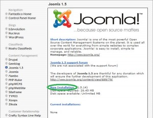 Joomal installation through cpanel Joomal installation through cpanel step3