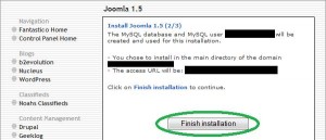 Joomal installation through cpanel Joomal installation through cpanel step5