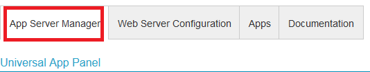 Access app server manager section Access app server manager section