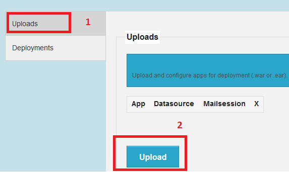 upload .war file upload .war file